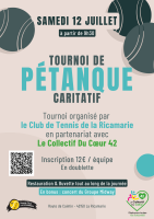 Tournoi de pétanque caritatif 2025